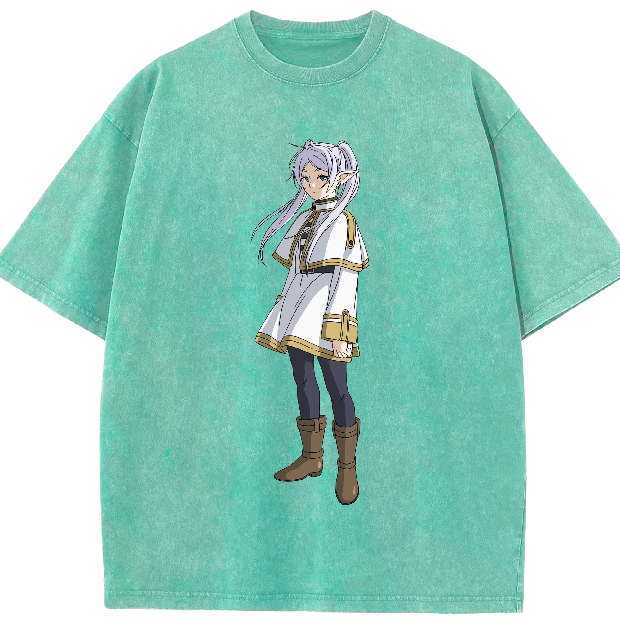 （画像用） 葬送のフリーレン Frieren 綿100% ヴィンテージ風 半袖Tシャツ（フロントプリント）